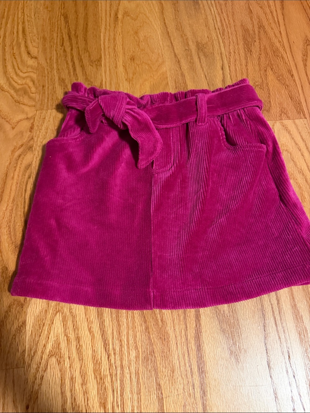 Girls Corduroy Tie-Waist Skirt - Fuchsia